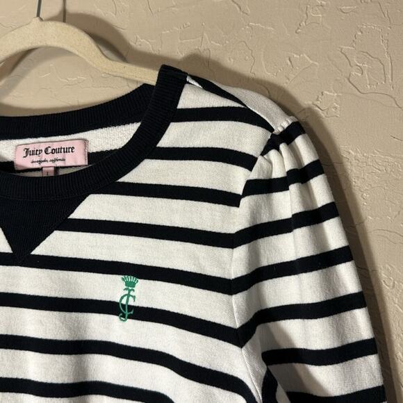 Juicy Couture preppy monogram striped pullover sweatshirt y2k size large - Picture 4 of 9